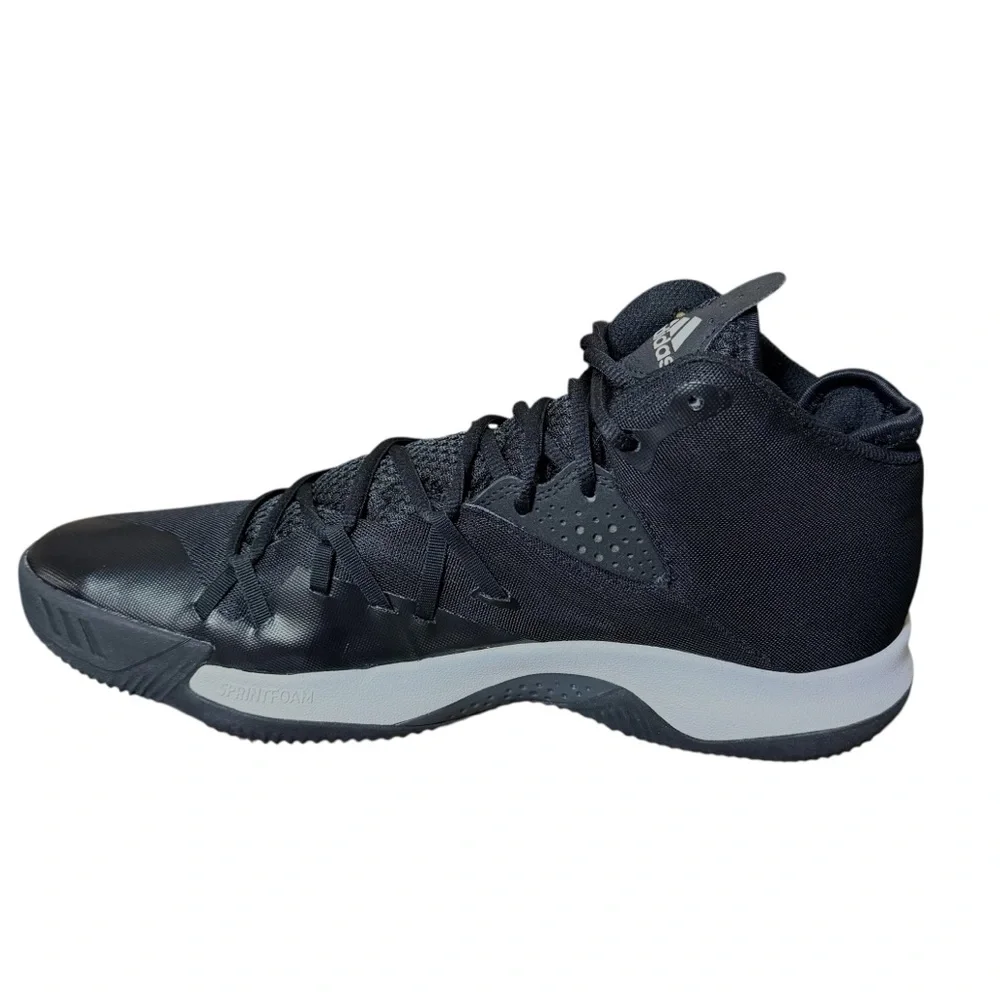 Adidas Mens Dual Threat Black White Mid Basketball Lace Up Shoes BY4182 Size 12